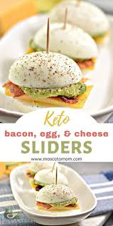 Easy Keto Appetizer Bacon Egg And Cheese Sliders Keto Recipes Dinner Keto Recipes Easy Low Carb Keto Recipes