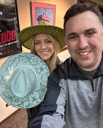 Lauren Sharp was here to talk about the custom hats she makes a memory of  her late mother Adrienne. These are all hand etched and no two are the  same. Her mom