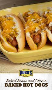 This recipe can be used to make either hamburger buns or hot dog buns. Bush S Baked Bean Cheese Baked Hot Dogs Recipe Bush S Best Baked Hot Dogs Baked Beans Hot Dog Recipes