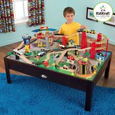Kidkraft Airport Express Train Table Set In Espresso Free Shipping Train Set Table Kids Activity Table Wooden Train Set