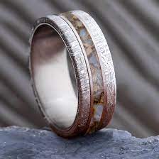Is titanium a good metal for men's rings? Unique Men S Ring With Dinosaur Bone Meteorite Edges 1855 Jewelry By Johan