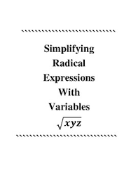 Simplifying Radical Expressions With Variables Scavenger Hunt
