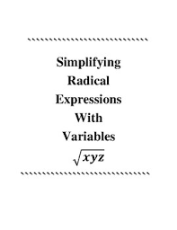 simplifying radical expressions with variables scavenger hunt