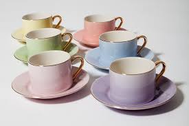 Yedi Pastel Cup And Saucer Set 6 Tea Cups Tea Cup Saucer Coffee Set