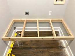 Washer & dryer pedestals with drawer. Laundry Room Pedestal Platform Sawdust 2 Stitches