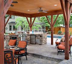 Outdoor covered kitchen custom wood. Columbus Oh Outdoor Kitchen Builder