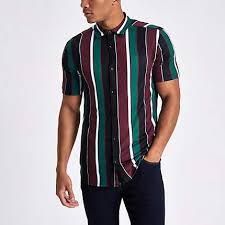 Burgundy Vertical Stripe Button Down Shirt In 2019 Shirts