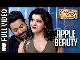 Apple Beauty Full Video Song Janatha Garage Jr Ntr Samantha Mohanlal Dsp Hit Songs Youtube In 2020 Janatha Garage Beauty Movie Entertainment Video