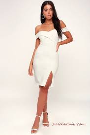 Yaz Davetleri Icin Carpici Ve Sik 2020 Abiye Elbise Modelleri Beyaz Mini Uzun Kollu Transparan Detayli Firfirli 2020 Bodycon Elbise The Dress Mezunlar Gecesi Elbiseleri