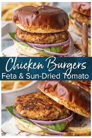 Spinach feta and sundried tomato strudel by veggie mama. Chicken Burgers With Feta And Sun Dried Tomato Are One Of My Favorite Healthy Recipes To Throw On Chicken Burgers Recipe Ground Chicken Burgers Chicken Burgers