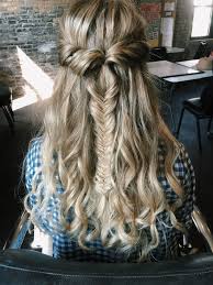 Half Up Half Down Fishtail Braid For Long Curly Hair Fish Tail Braid Curly Hair Styles Down Hairstyles