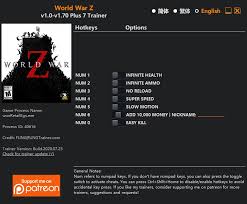 World War Z Trainer 7 V1 0 V1 70 Fling Download Gtrainers