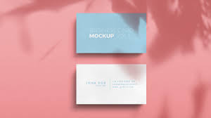 A beautiful business card mockup with natural elements in the background. Shadow Overlay Business Card Mockup Psfiles