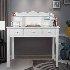 Amazon Com Home Office Furniture Writing Desk Computer Work Station With Detachable Hutch 5 Drawers White Kitchen Dining