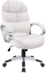 Homall Office Chair High Back Computer Chair Ergonomic Desk Chair Pu Leather Adjustable Height Modern Executive Swivel Task Chair With Padded Armrests And Lumb White Office Chair Ergonomic Desk Chair Ergonomic
