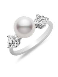 Black And White Pearl Ring Meaning Mikimoto Pearl Ring Me O O Sieraden Ring Parels