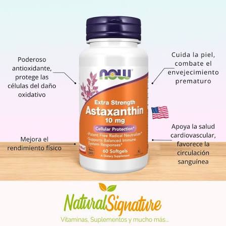 Natural - Astaxantina: un poderoso antioxidante que protege tus células,  mejora la salud de la piel, apoya la vista y fortalece la resistencia  física. Ideal para combatir el envejecimiento y reducir la