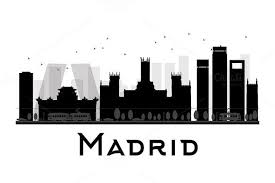 Black And White City Skyline Drawing Madrid City Skyline Silhouette Skyline Silhouette City Skyline Silhouette City Silhouette