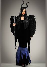 This costume bears talons, a tail ,and even horns and is in. Womens Maleficent Style Evil Queen Costume With Wings