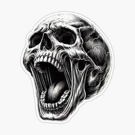 Screaming Skull Sticker