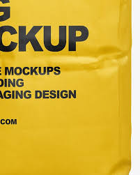 Paper Flour Bag Mockup Front View In Bag Sack Mockups On Yellow Images Object Mockups In 2020 Bag Mockup Packaging Mockup Mockup