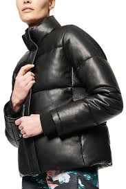 Andrew Marc Faux Leather Puffer Jacket Nordstrom Rack Black Puffer Jacket Black Puffer Jacket Women Leather