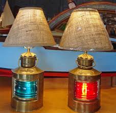 Vintage Brass Port Starboard Table Lamps Repurposed Nautical Lighting Nautical Lamps Vintage Table Lamp Vintage Nautical Decor