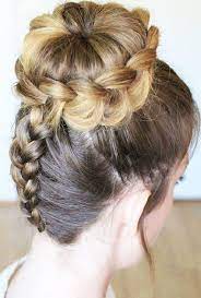 Back Braid With A High Bun Cool Braid Hairstyles Braided Bun Hairstyles New Braided Hairstyles