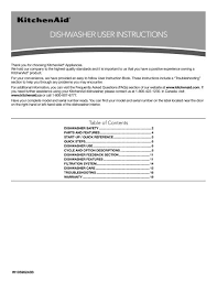 Audio manuals and audio service pdf instructions. Dishwasher User Instructions Kitchenaid
