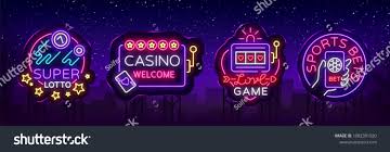 Casino Collection Of Neon Signs Design Template In Neon Style Slot Machines Poker Online Bright Logo Character Winning Jackpot Web Casino Neon Signs Neon