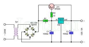 зарядное устройство с регулировкой тока и напряжения своими руками Stabilizator Napryazheniya 12 Volt 6 Amper Svoimi Rukami Circuit Diagram Electronics Circuit Hobby Electronics