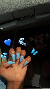Sugar nail art, ombre, swirl nail art. Blue Acrylic Nails