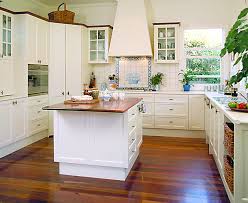 Here's a modern country kitchen with a good splash of bright red. French Kitchen French Provincial 2 Direct Kitchens
