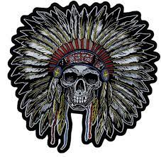 Indian Chief Skull Biker Quality Mc Club Embroidered Large Back Patch Lrg 0457 Ebay Indian Skull Skull Patch Biker Patches
