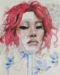 Here is the last collage of my current series. En Attendant l'Hiver, mixed  media