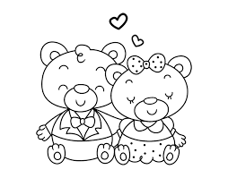Dibujo De Ositos Enamorados Para Colorear Dibujos De Osos Educacion De Valores Dibujos De Amor