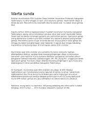 Jika ada pertanyaan seputar contoh warta sunda singkat yang kurang dipahami, kalian bisa memberikan komentar, silahkan jangan ragu untuk mengisi kolom komentar di. Warta Archives Perangkat Sekolah