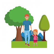 Familia Monoparental Com Desenhos Animados De Criancas Vetor Premium