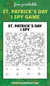 St patrick's day images free. St Patrick S Day I Spy Game Free Printable Pjs And Paint