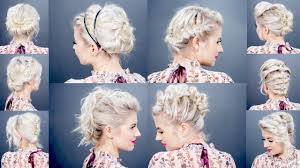 Short hair may sometimes feel limiting, but with the right products and accessories, not to mention a little creativity, it's anything but. 10 Easy Holiday Updos For Short Hair Milabu Short Hair Tutorial Simple Updo Tutorial Short Hair Styles Easy