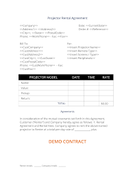 Projector Rental Agreement Contract Template Rental Legal Contracts