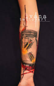 Firefly / lightning bug 8.5 x 11 print of an original collage | etsy. Transylvania Tattoo And Arts Summit Tattoos Nature Fireflies In A Mason Jar