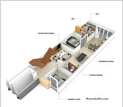 Denah rumah minimalis 2 kamar tidur 3d terbaru tips cara mudah membuat denah rumah minimalis. Desain Dan Denah Rumah Minimalis Ukuran 6 X 20 M 3 Lantai Tampil Lebih Natural Ada Tempat Olahraga Homeshabby Com Design Home Plans Home Decorating And Interior Design
