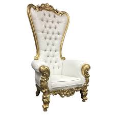 Theodora Throne Chair Baroque Style High Back Throne Chair With White Leather Upholstry With Gold Gilded Frame Sea Furniture Throne Chair Victorian Chair