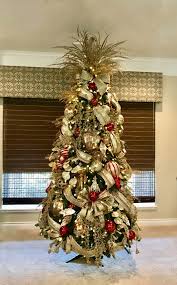 Beautiful Champagne Gold Fancy Ribbon For The Christmas Tree Designed By Arcadia Ribbon On Christmas Tree Floral Christmas Tree Christmas Tree Toppers Unique