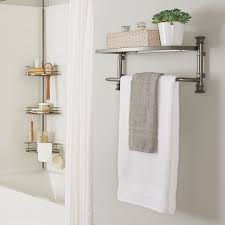 Shop for towel bar at bed bath & beyond. Org Wall Shelf With Towel Bar Bed Bath Beyond In 2020 Wall Towel Racks Wall Shelves Glass Bathroom Shelves