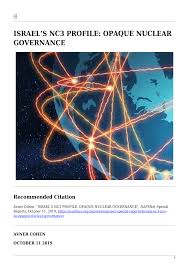 ISRAEL'S NC3 PROFILE: OPAQUE NUCLEAR GOVERNANCE
