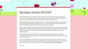 Ujian keperempuanan / sertifikat hasil pelatihan komputer dan desain grafis 2016. Kesan Autisme Seawal 16 Bulan Melalui Ujian Saringan M Chat Online