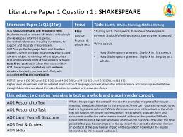 Like question 4 on paper 2, you are assessed on four things here. English Literature Paper 1 And Paper 2