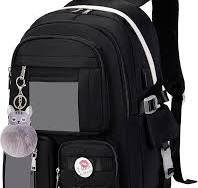 Niedliche Rucksack für die Schule Stilvolle Laptop-Rucksack für Frauen  Mädchen Schultasche Schwarz